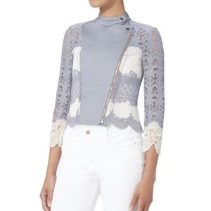 Yiguel Azrouël Blue Lace Moto Jacket size 0